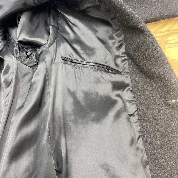 Vintage Towncraft 100% Wool Overcoat Topcoat 44L Dark Gray Mens 44L Old Money - Picture 8 of 16